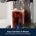 De'Longhi Dedica Duo Compact Espresso Machine Cold Brew Coffee Maker with Milk Frother Wandfor Espresso, Hot &amp; Iced Coffee, Cappuccinos, Lattes &amp; Home Barista Brewing, Stainless Steel