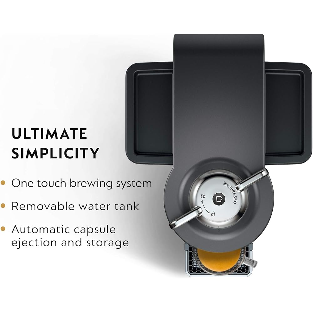 Nespresso Vertuo Coffee and Espresso Machine by De'Longhi with Milk Frother, 1000 Milliliters, Graphite Metal