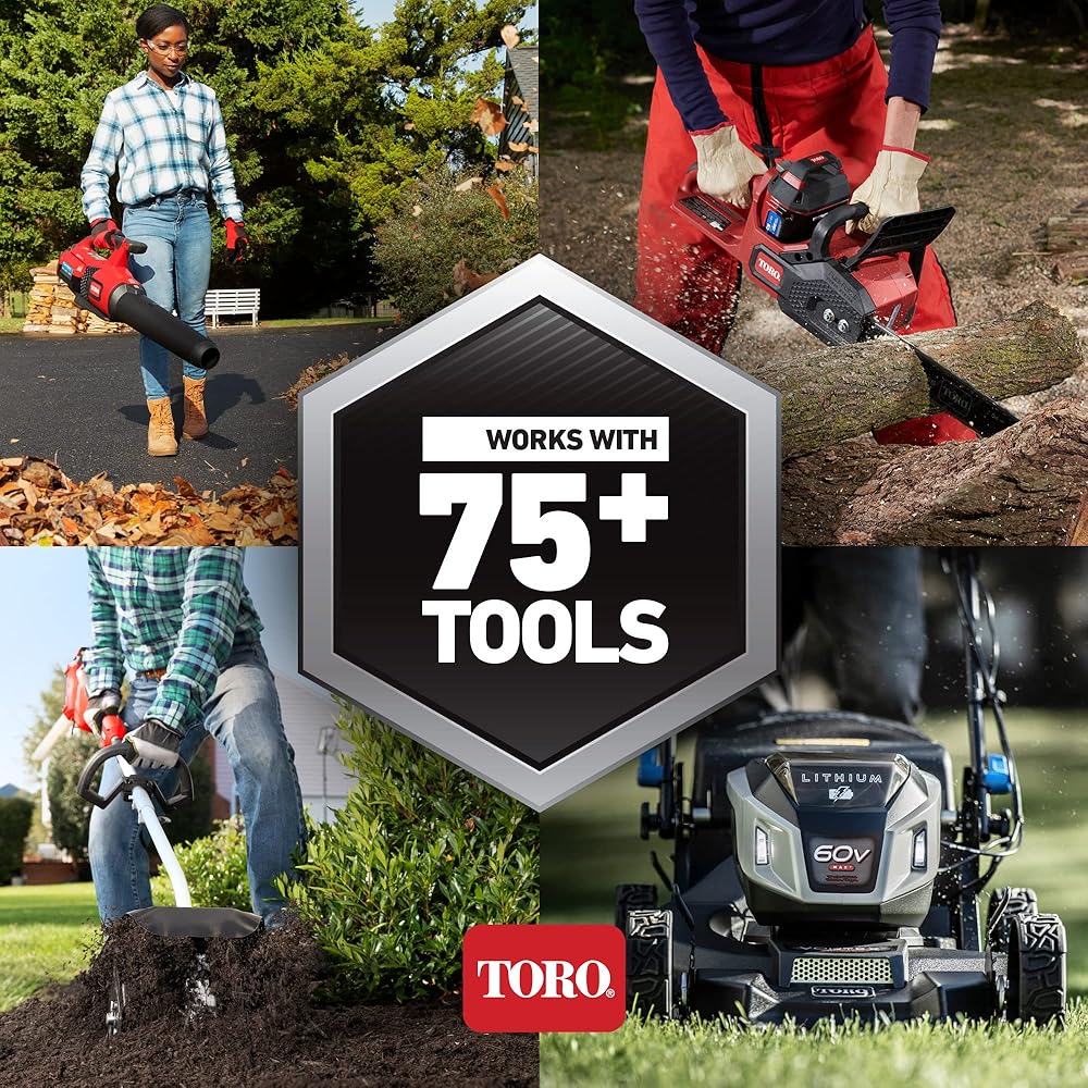 Toro Flex Force Power System 60 Volt Max Lithium Ion Brushless Cordless with Electric String Trimmer and Brushless Motor for String Trimmers, Black