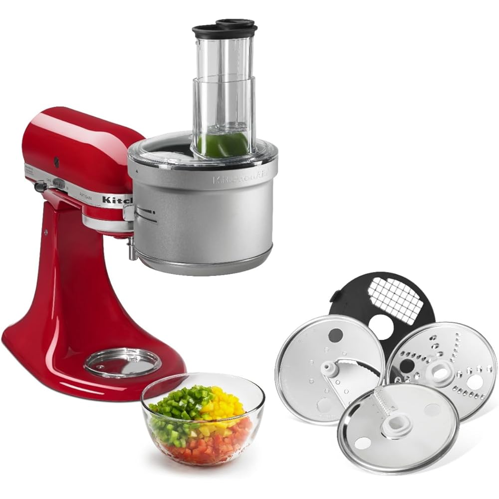KitchenAid KSM2FPA Food Processor Attachment, Dicing Kit, Silver