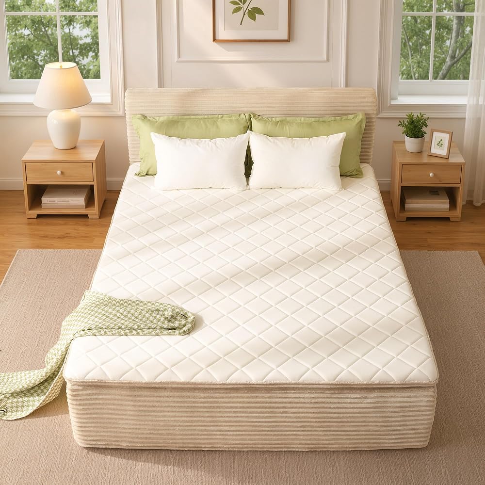 Queen Boneless Bed & Frame Mattress and Headboard, No Assembly
