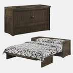 Rustic Brown Cube Pre-Assembled Cabinet Murphy Bed