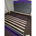 King Size Bed Frame with 4 Storage Drawers and RGB LED Lights