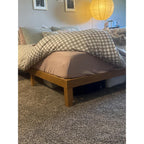 Naturalista Classic 16 Inch Solid Wood Platform Bed with Wooden Slats, Natural Pine, Queen