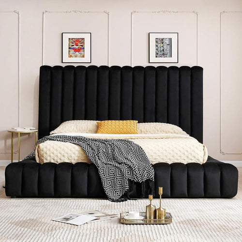 Avalon Velvet Upholstered Luxurious Platform Bed