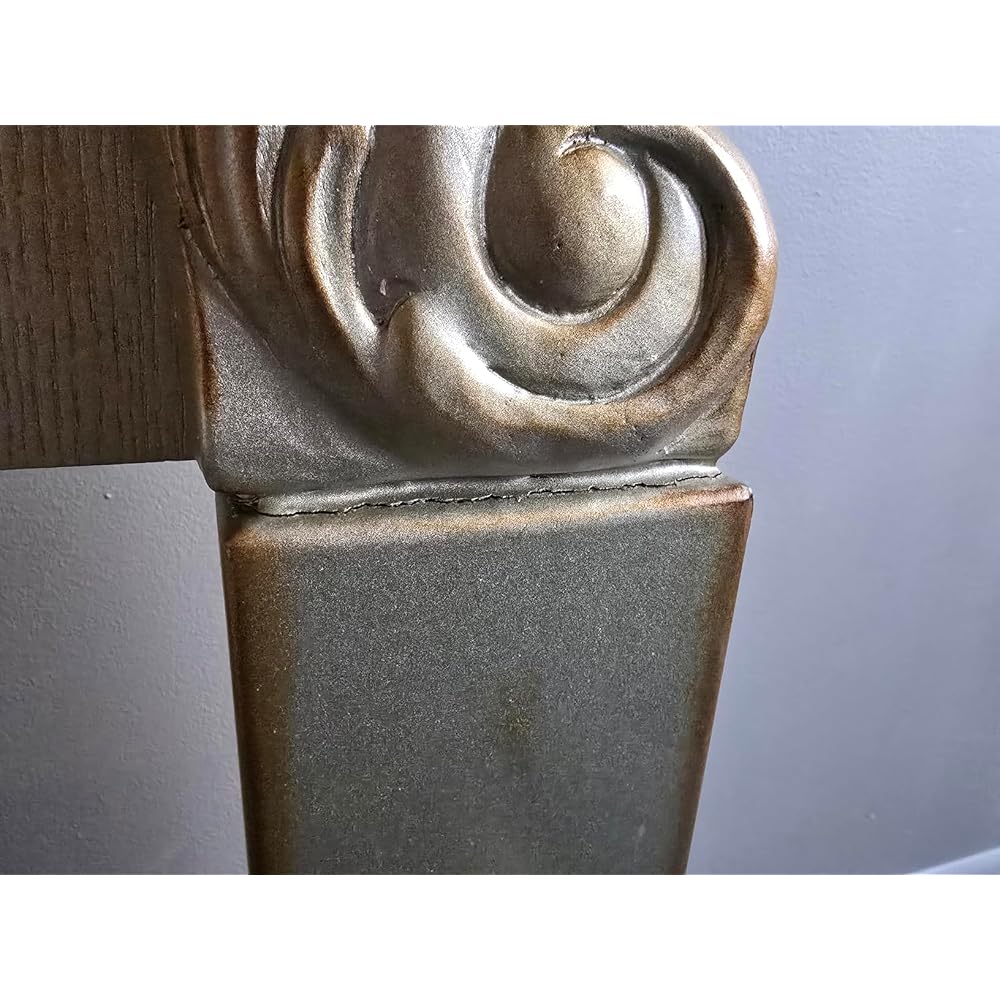 Furniture Dresden Bed, Bone PU/Gold Patina, Queen