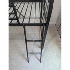 Twin Size Metal Low Loft Bed, CPC Safety Certified, White