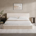 AirFrame King Upholstered Bed Frame with Ergonomic Angled Headboard