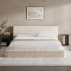 AirFrame King Upholstered Bed Frame with Ergonomic Angled Headboard