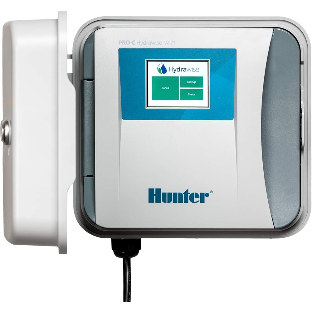 Hunter Hydrawise HPC400 Smart WiFi Irrigation Controller for Lawns and Gardens, 4 Zone, Expandable to 16 Zones, Weather Based, App Controlled Sprinkler System