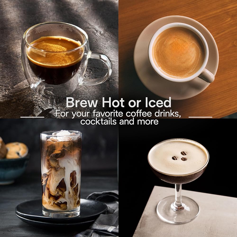 De'Longhi Rivelia Automatic Espresso Machine with Grinder &amp; Milk Frother – All-in-One Coffee Maker, Hot &amp; Iced Latte, Cappuccino, Bean Switch System, Burr Grinder, Compact Italian Design, Black