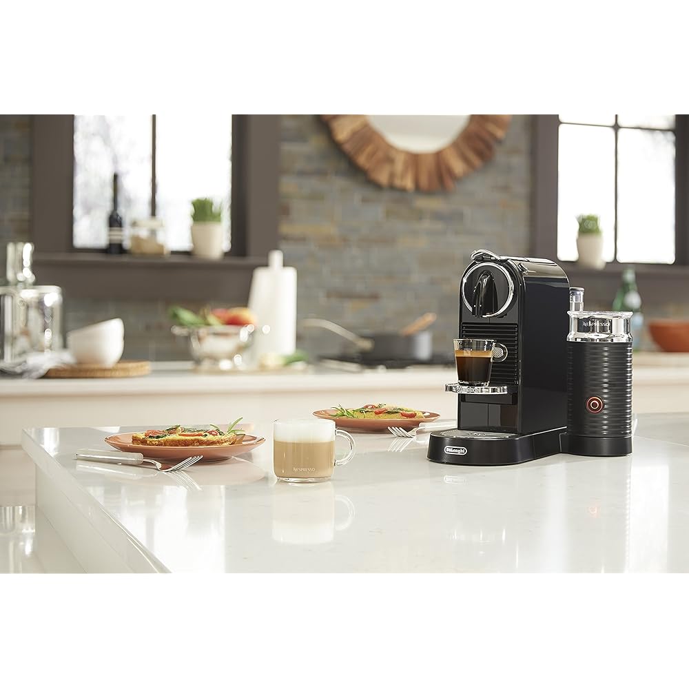 Nespresso CitiZ Coffee and Espresso Machine by De'Longhi with Milk Frother, Black, 9.3 x 14.6 x 10.9 inches