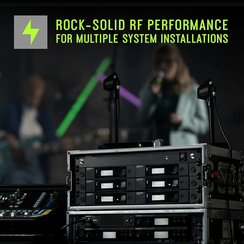 Shure GLXD14+/93 Dual Band Pro Digital Wireless Microphone System for Interviews, Presenting, Theater 12-Hour Battery Life, 100 ft Range | WL93 Lavalier Mic, Single Channel Receiver (GLXD14+/93-Z3)