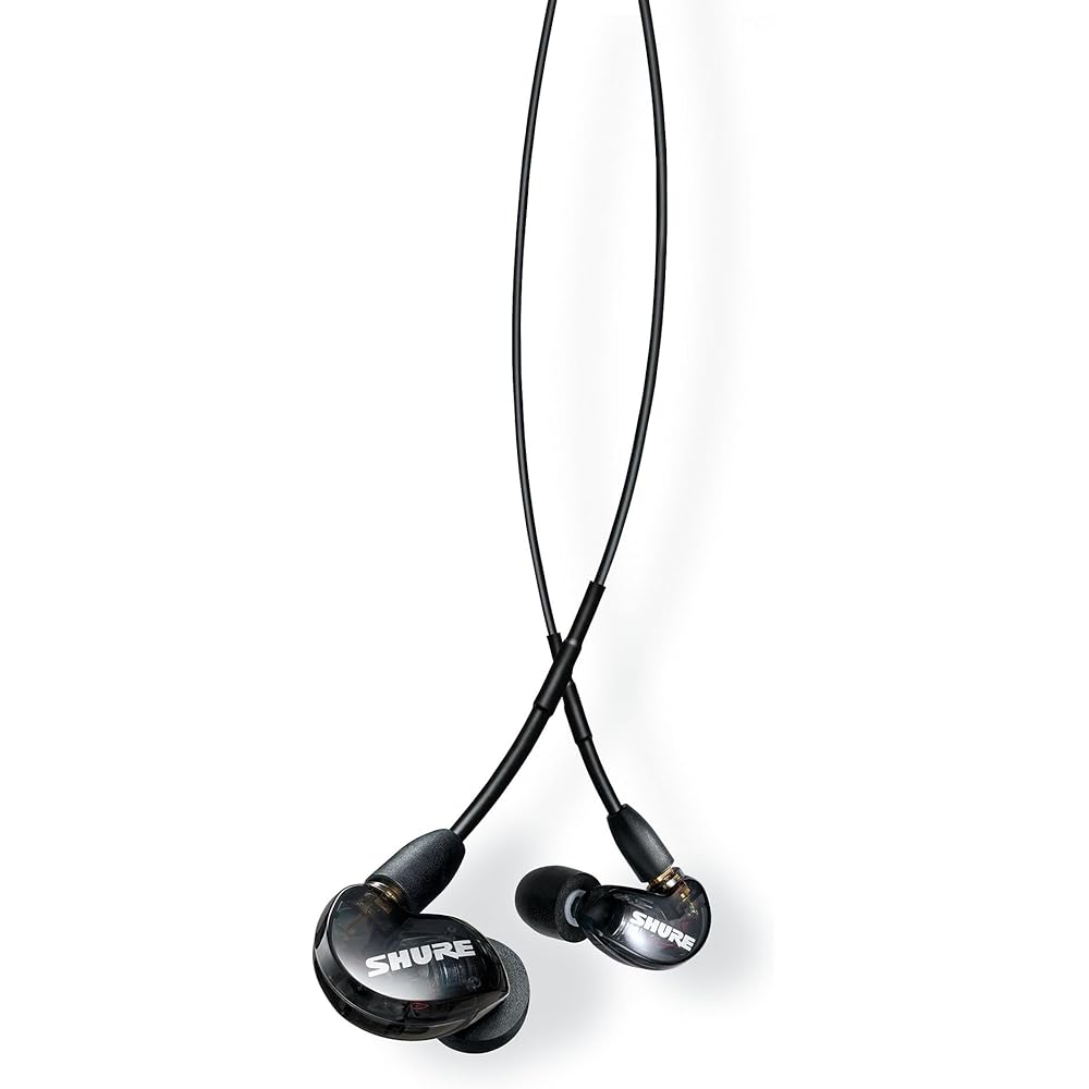 Shure AONIC 215 Wired Sound Isolating Earbuds, Clear Sound, Single Driver, Secure in-Ear Fit, Detachable Cable, Durable Quality, Compatible with Apple &amp; Android Devices Black
