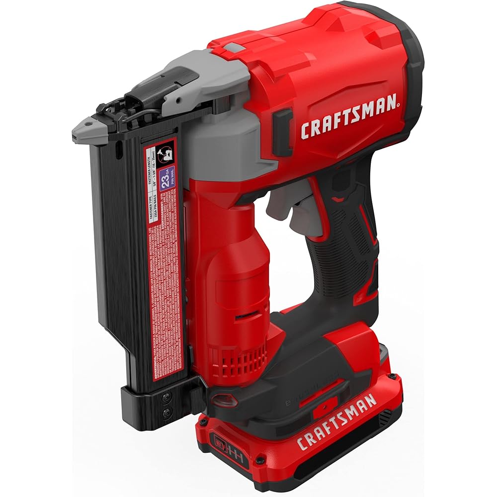 CRAFTSMAN V20 Pin Nailer Kit, 23 Gauge, Cordless, Battery and Charger Included (CMCN623C1)