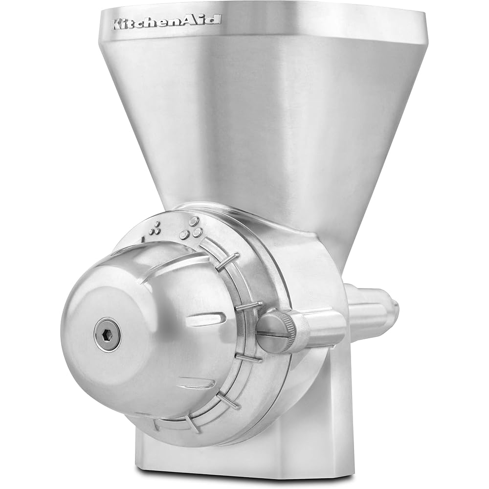 KitchenAid KGM All Metal Grain Mill Attachment &amp; Fresh Prep Slicer/Shredder Attachment, White