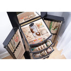 Hives and Honey Roman Jewelry Armoire Locking Jewelry Storage Organizer, Black