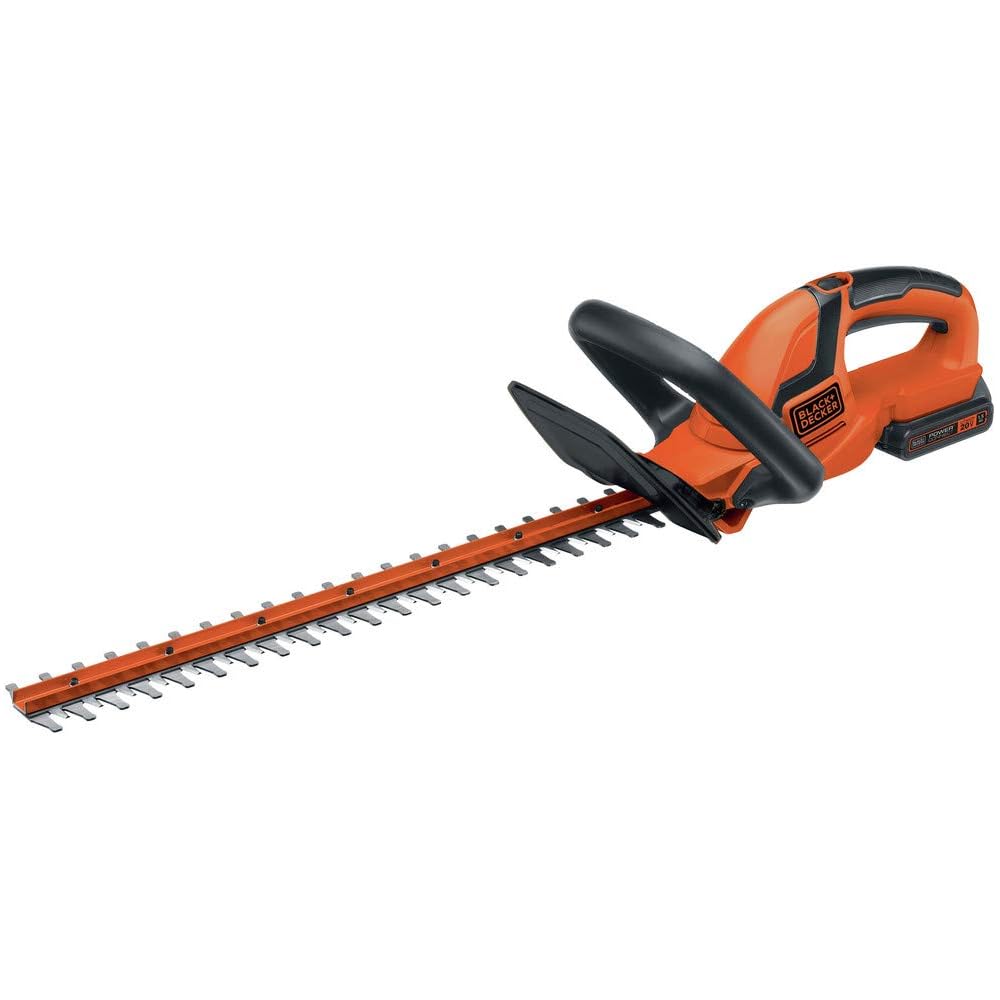 BLACK+DECKER 20V MAX Cordless Hedge Trimmer, 22 Inch Steel Blade, Reduced Vibration, Battery and Charger Included (LHT2220)