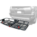 MaxxHaul 70103 500 lb. Capacity Steel Hitch Mount Folding Cargo Carrier Mesh Basket Fits 2 inch Hitch Receiver 60 x 21 x 6.5 in For Car SUV Pickup Truck Van Camping Traveling