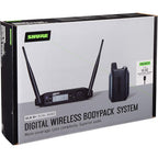 Shure GLXD14+/93 Dual Band Pro Digital Wireless Microphone System for Interviews, Presenting, Theater 12-Hour Battery Life, 100 ft Range | WL93 Lavalier Mic, Single Channel Receiver (GLXD14+/93-Z3)