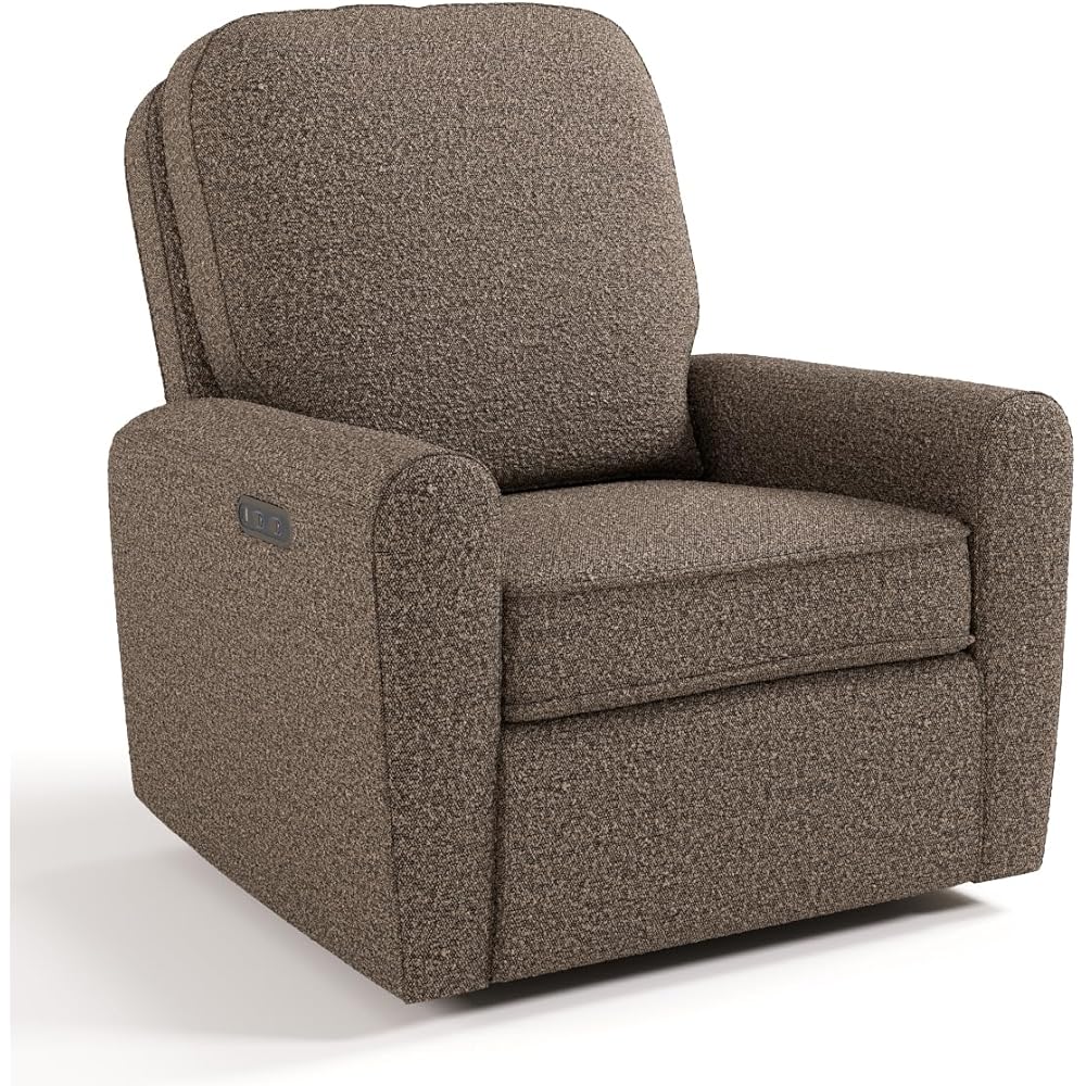Storkcraft Amalfi Deluxe Power Recliner Swivel Glider (Mountain Brown Boucle) – Premium Electronic Power Recliner for Nursery, Includes Dual-USB Charging Port with USB-A &amp; USB-C, Glider Rocking Chair