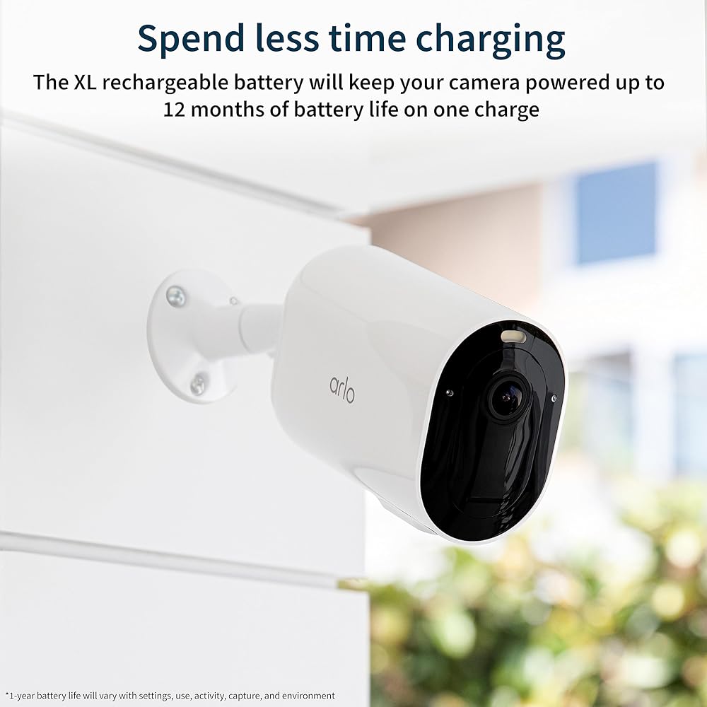 Arlo Pro 5S XL Spotlight Security Camera 2K HDR | Indoor/Outdoor | Band Wi-Fi Connects to Strongest Network | Longer Battery Life, 12X Zoom, Color Night Vision, 2-Way Audio White, 3 Pack