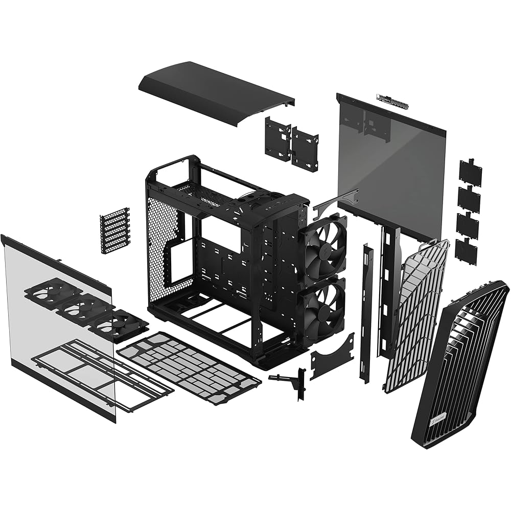Fractal Design Torrent Black E-ATX Tempered Glass Window High-Airflow Mid Tower Computer Case
