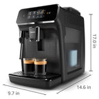 Philips 2200 Series Fully Automatic Espresso Machine, Classic Milk Frother, 2 Coffee Varieties, Intuitive Touch Display, 100% Ceramic Grinder, AquaClean Filter, Aroma Seal, Black (EP2220/14)