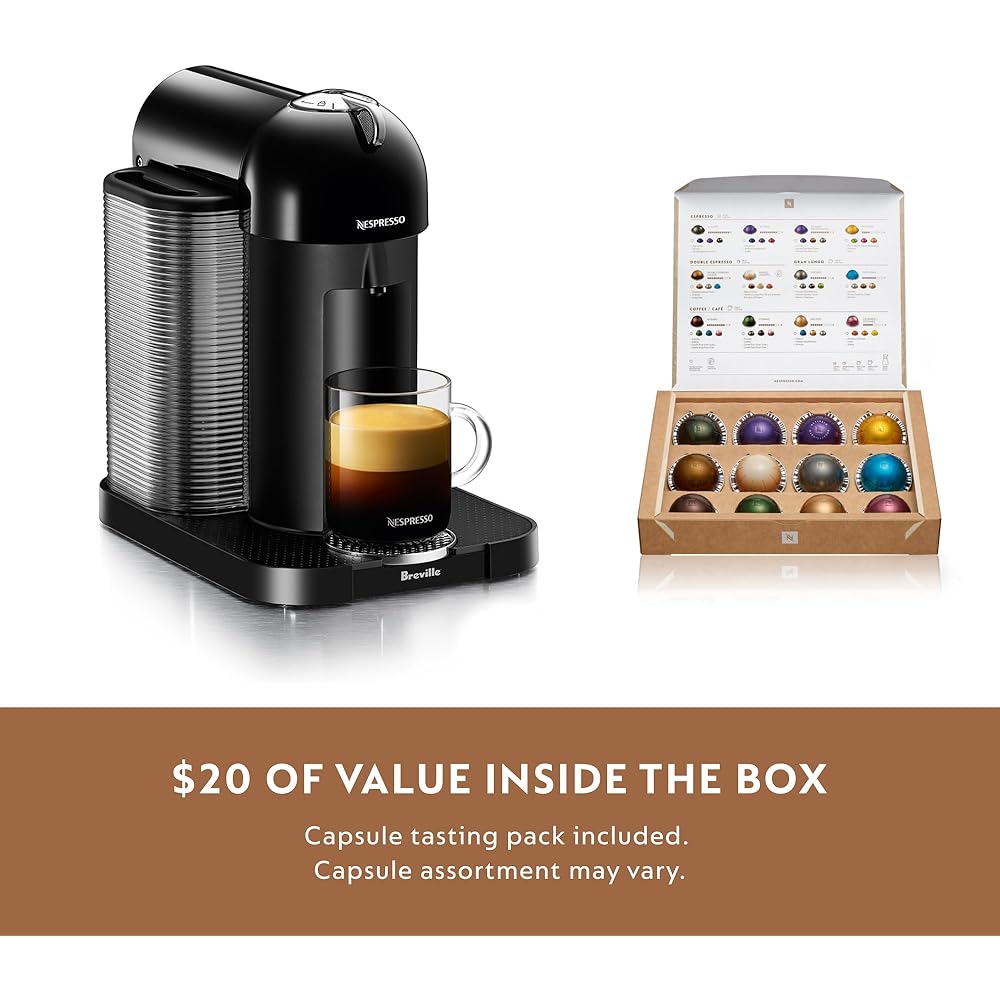 Nespresso Vertuo Coffee and Espresso Machine by Breville, Black
