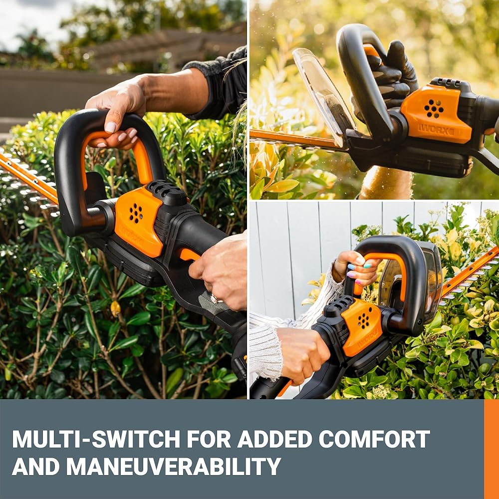WORX WG261 22" 20V Cordless Hedge Trimmer, Battery &amp; Charger Included