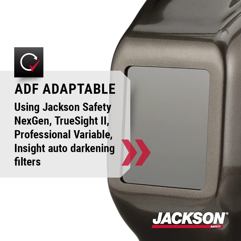 Jackson Safety HLX 100 Welding Hood Fixed Front Welding Helmet Shade 10, ANSI Z87.1 Heavy Metal Gray