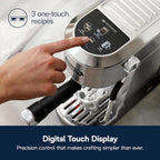 De'Longhi Dedica Duo Compact Espresso Machine Cold Brew Coffee Maker with Milk Frother Wandfor Espresso, Hot &amp; Iced Coffee, Cappuccinos, Lattes &amp; Home Barista Brewing, Stainless Steel