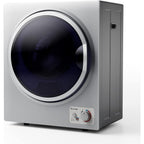 COSTWAY GT-10222US-SL-FPCY, 110V Electric Portable Clothes Stainless Steel Tub, Panel Downside Easy Control for 4 Automatic Drying Mode Compact Laundry Dryer, Silver