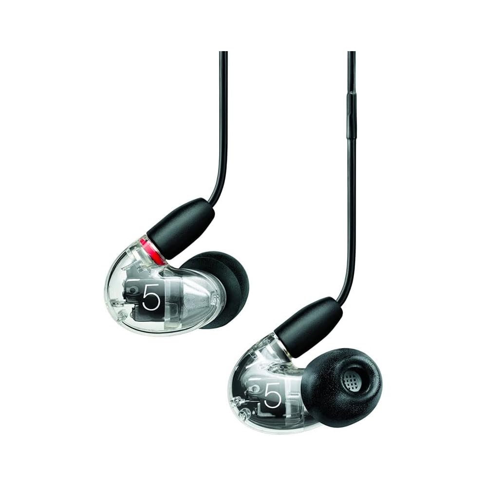 Shure AONIC 5 Wired Sound Isolating Earbuds, High Definition Sound + Natural Bass, Three Drivers, Secure in-Ear Fit, Detachable Cable, Durable Quality, Compatible with Apple &amp; Android Devices Clear