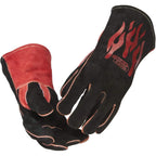 Hobart 770890 Auto-Darkening Welding Helmet &amp; Lincoln Electric Traditional MIG/Stick Welding Gloves | 14" Lined Leather | Kevlar Stitching | K2979-ALL