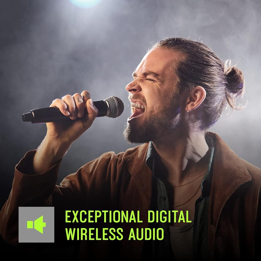 Shure GLXD14+/93 Dual Band Pro Digital Wireless Microphone System for Interviews, Presenting, Theater 12-Hour Battery Life, 100 ft Range | WL93 Lavalier Mic, Single Channel Receiver (GLXD14+/93-Z3)