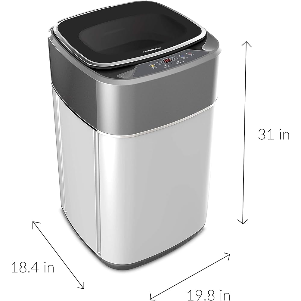 Farberware Professional FCW10BSCWHA 1.0 Cu. Ft. Portable Clothes Washer with 7-lb Load Capacity, Silver &amp; Chrome