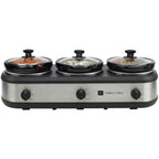 CULINARY CHEF SC3105-SS, Slow Cooker, Buffet Server 3 Pot, Food Warmer Stainless