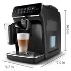Philips 3200 Series Fully Automatic Espresso Machine, LatteGo Milk Frother, 5 Coffee Varieties, Intuitive Touch Display, 100% Ceramic Grinder, AquaClean Filter, My Coffee Choice, Black (EP3241/54)