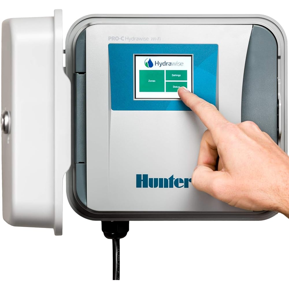 Hunter Hydrawise HPC400 Smart WiFi Irrigation Controller for Lawns and Gardens, 4 Zone, Expandable to 16 Zones, Weather Based, App Controlled Sprinkler System