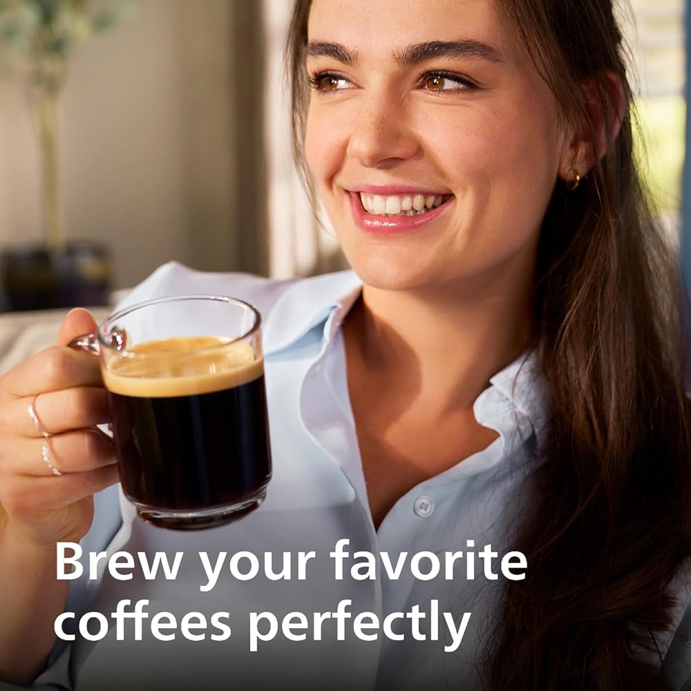 Philips 2200 Series Fully Automatic Espresso Machine, Classic Milk Frother, 2 Coffee Varieties, Intuitive Touch Display, 100% Ceramic Grinder, AquaClean Filter, Aroma Seal, Black (EP2220/14)
