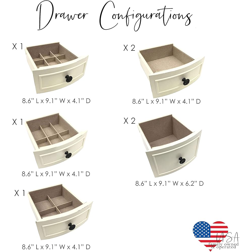 Hives and Honey Bailey Oval Standing Jewelry Armoire Cabinet, Jewelry Storage Organizer with Mirror Lid, Side Doors, 7 Drawers, Jewelry Chest, Jewelry Box for Necklaces, Earrings, Bracelets, Ivory