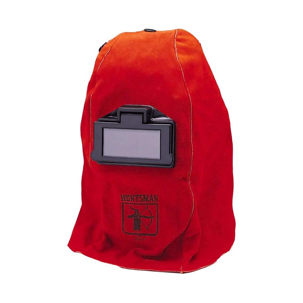 Jackson Safety Heat Resistant, Flexible Leather Welding Helmet, 2"H x 4.25"W Lift Front, Red/Brown, 26035