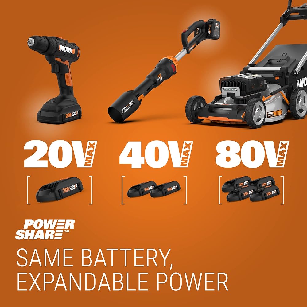 WORX WG261 22" 20V Cordless Hedge Trimmer, Battery &amp; Charger Included