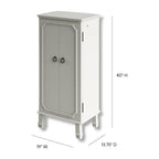 Hives and Honey Cabby Standing Jewelry Armoire – Fully Locking Wood Jewelry Storage with Mirror, 7 Drawers, Necklace Hooks, and Anti-Tarnish Lining – White