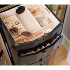 Hives and Honey Roman Jewelry Armoire Locking Jewelry Storage Organizer, Black