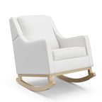 Storkcraft Pasadena Nursery Rocker (Ivory Basketweave with Driftwood) Upholstered, Rocking Chair for Nursery, Gentle Rocking Motion, Solid Wood Base
