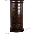 Hives and Honey Bailee Jewelry Armoire – Oval Shape Jewelry Organizer with 7 Drawers, Vanity Mirror, Ring Rolls &amp; Necklace Hooks – Walnut