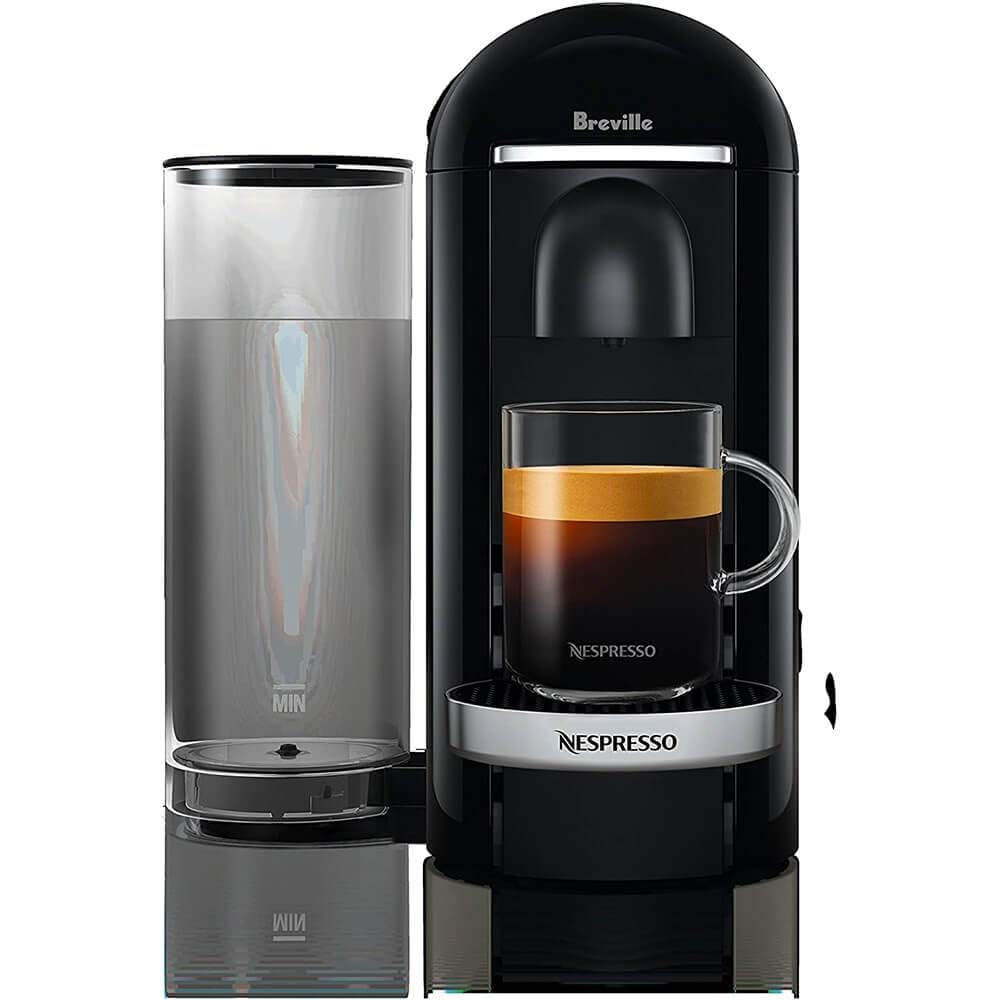Nespresso Vertuo Plus Deluxe Coffee and Espresso Maker by Breville, Piano Black with Aeroccino Milk Frother