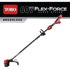 Toro Flex Force Power System 60 Volt Max Lithium Ion Brushless Cordless with Electric String Trimmer and Brushless Motor for String Trimmers, Black